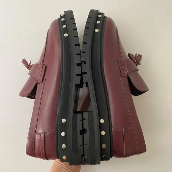 New Free People Teagan Tassel Loafers Shoes Lug Sole Platform - Picture 5 of 11